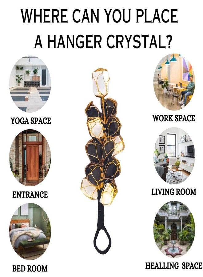 Crystal Divine Selenite Stone and Black Tourmaline Crystals Door Hanger Decoration for Front Door Hanging Rough Chunks Vaastu Door Hanging for Protection from Negative Energy Home Decor Gifts - Image 3