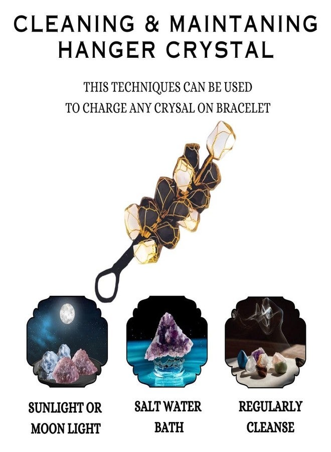 Crystal Divine Selenite Stone and Black Tourmaline Crystals Door Hanger Decoration for Front Door Hanging Rough Chunks Vaastu Door Hanging for Protection from Negative Energy Home Decor Gifts - Image 5