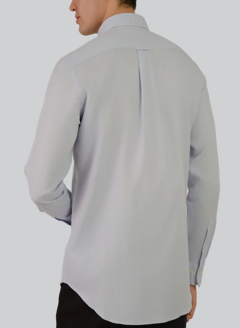 غانت Regular Fit Honeycomb Texture Shirt