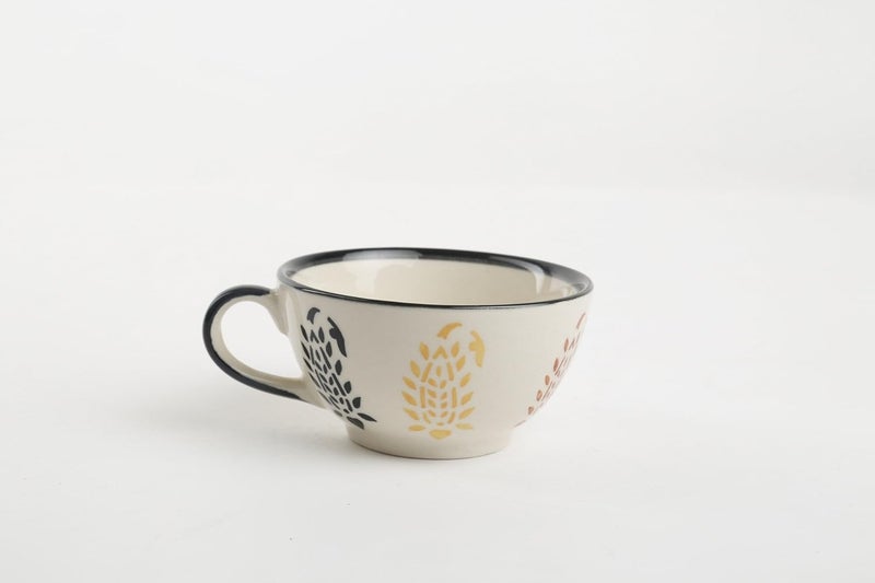 caffeine Ceramic Handmade Blue boota 2 in 1 Tea Pot Set of 2 Single kattle with Cup - Image 5