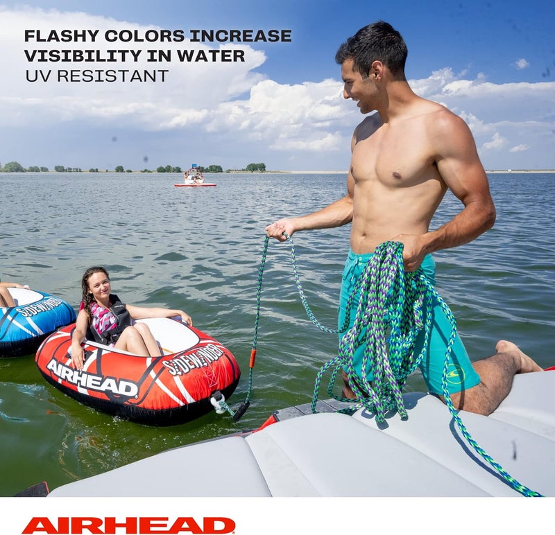 Airhead 2-Section Tow Rope for 1-4 Rider Towable Tubes - 4,150 lb Break Strength - Image 5