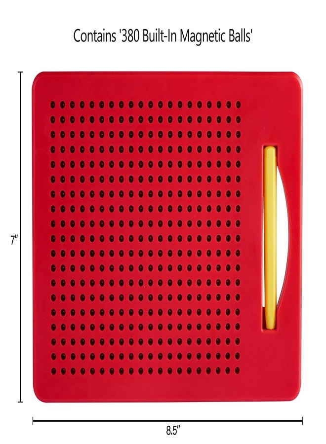 Playmags Magnetic Drawing Board, Travel Toys for Kids & Toddlers, Magnet Beads w/Drawing Stylus, 8.5" x 7" Travel Size Road Trip Activities for Boys & Girls Ages 4-8 - Image 3