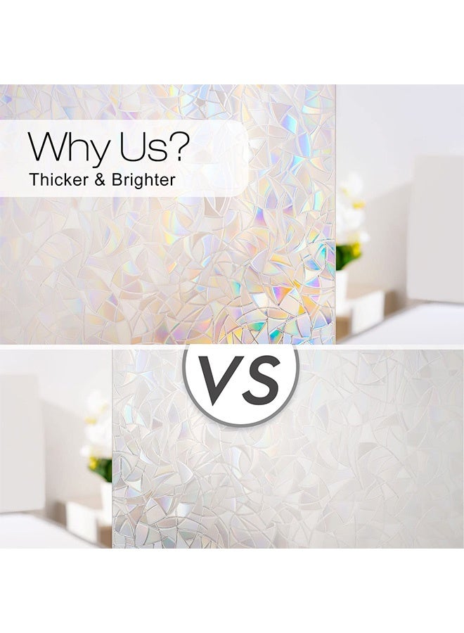 Peachjoy Window Privacy Film Rainbow Film Decorative Window Sticker, 3D Static Stained Glass Cling Tint for Home Heat Control Non-Adhesive, 17.5 x 78.7 inches - Image 5