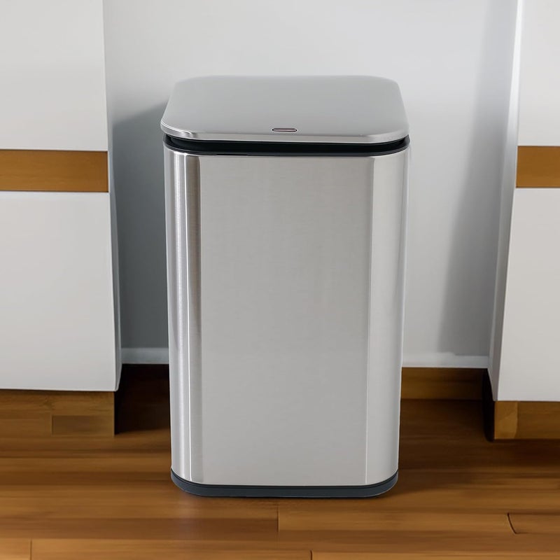 Kuber Industries Kuber Industries 15L Stainless Steel Automatic Touchless Motion Sensor Dustbin Quick Open Soft Close Lid Garbage Bin for Kitchen Bathroom Indoor Outdoor Trash Can  - Image 1