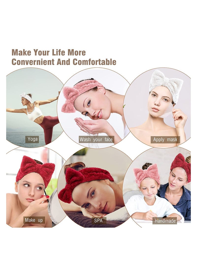 ORiTi Headband Women Fashion Makeup Hair Band Soft Bowtie Head Wraps for Shower Washing Face 3 Pack - Image 3