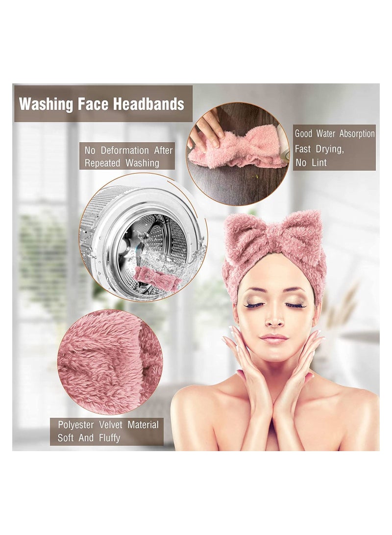 ORiTi Headband Women Fashion Makeup Hair Band Soft Bowtie Head Wraps for Shower Washing Face 3 Pack - Image 4