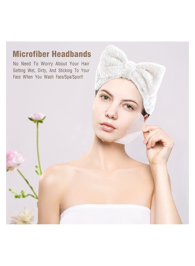 ORiTi Headband Women Fashion Makeup Hair Band Soft Bowtie Head Wraps for Shower Washing Face 3 Pack - Image 5