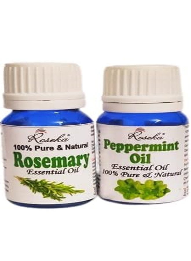 Roseka Combo Set of Rosemary & Peppermint Essential Oil For Aromatherapy (20 ml, Pack of 2) - Image 1