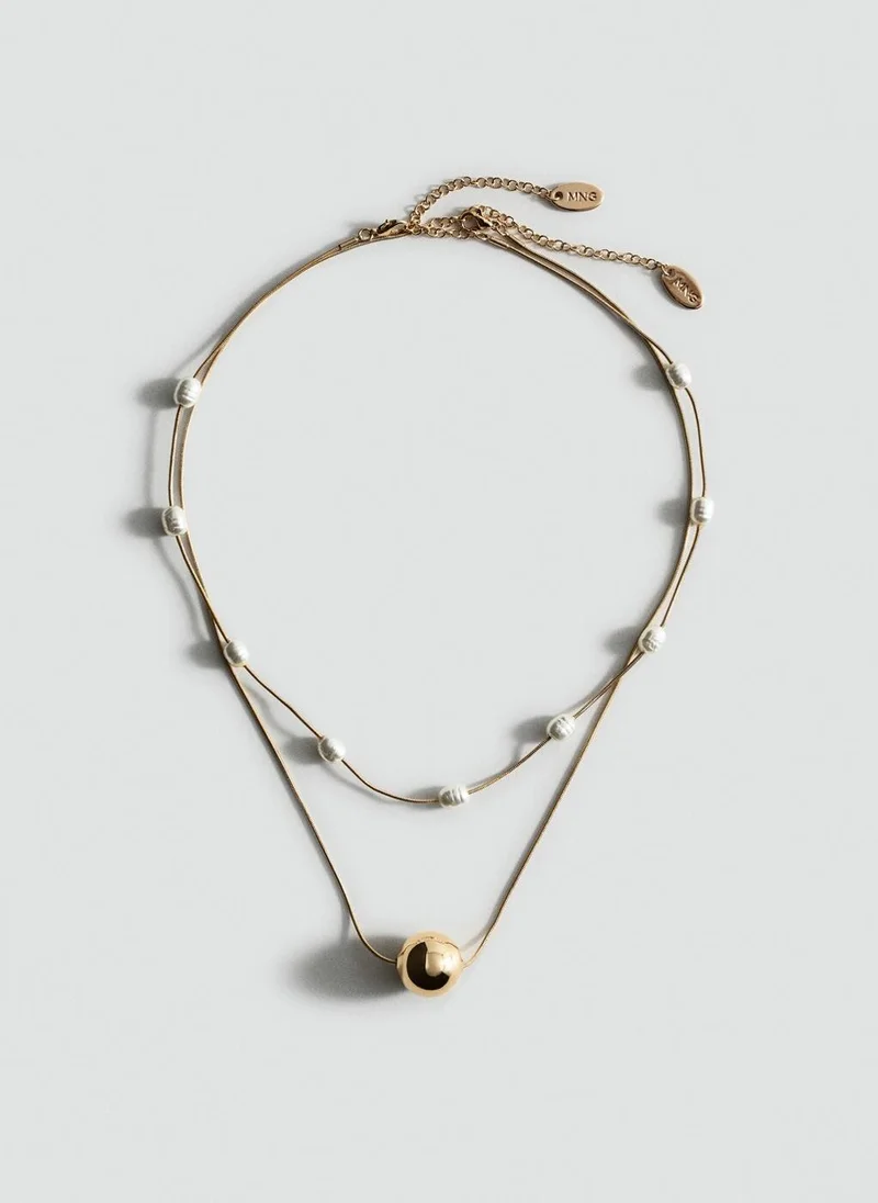 MANGO Mixed double necklace