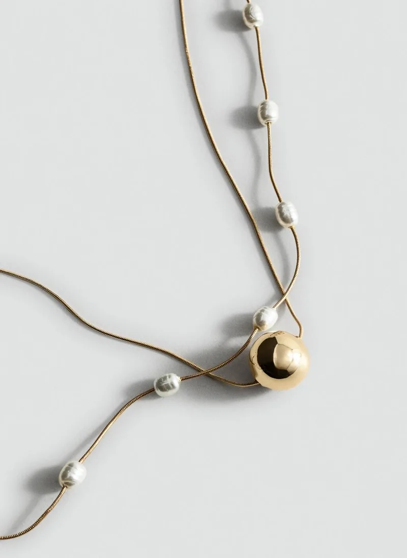 MANGO Mixed double necklace