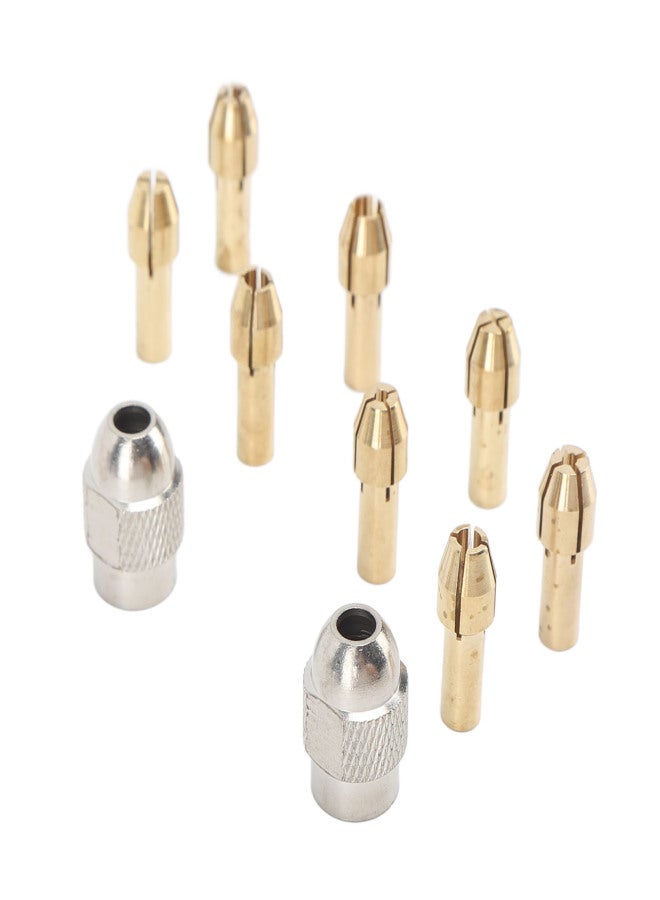 10PCS Drill Chuck Collet Set Brass Electric Drill Keyless Bit Collet Chuck Fast Change Adapter Tool for Replacement - Image 2