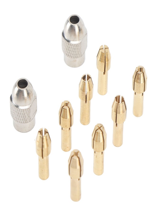 10PCS Drill Chuck Collet Set Brass Electric Drill Keyless Bit Collet Chuck Fast Change Adapter Tool for Replacement - Image 1