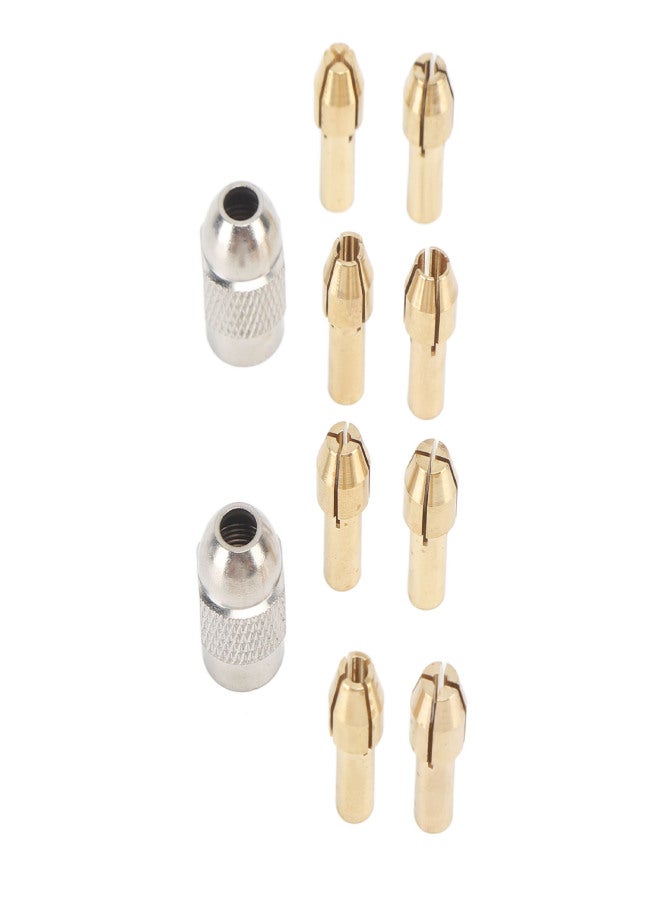 10PCS Drill Chuck Collet Set Brass Electric Drill Keyless Bit Collet Chuck Fast Change Adapter Tool for Replacement - Image 3