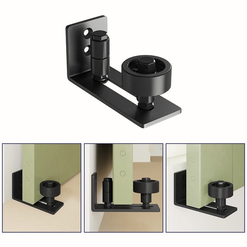 SMARTSTANDARD Sliding Barn Door Floor Guide for Bottom Adjustable Roller - 8 Setup Options for DIYers - Flush Design Bottom Flat Barn Door Floor Guide Stay Roller (Black) 1PCS - Image 4