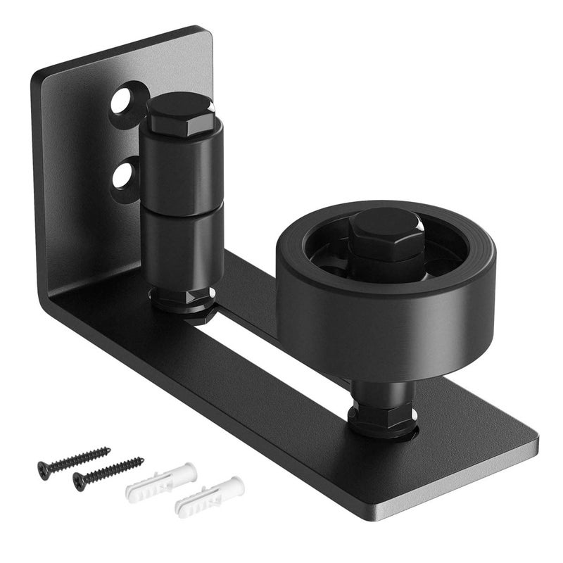 SMARTSTANDARD Sliding Barn Door Floor Guide for Bottom Adjustable Roller - 8 Setup Options for DIYers - Flush Design Bottom Flat Barn Door Floor Guide Stay Roller (Black) 1PCS - Image 1