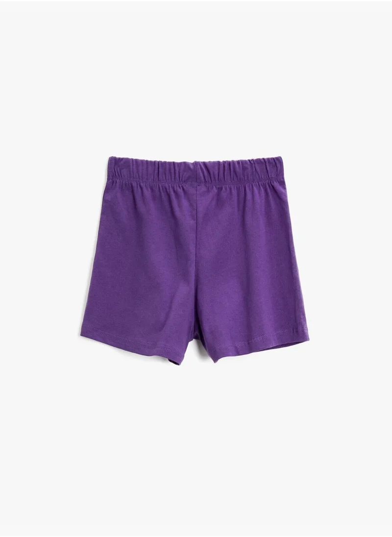 كوتون Drawstring Shorts Printed Cotton