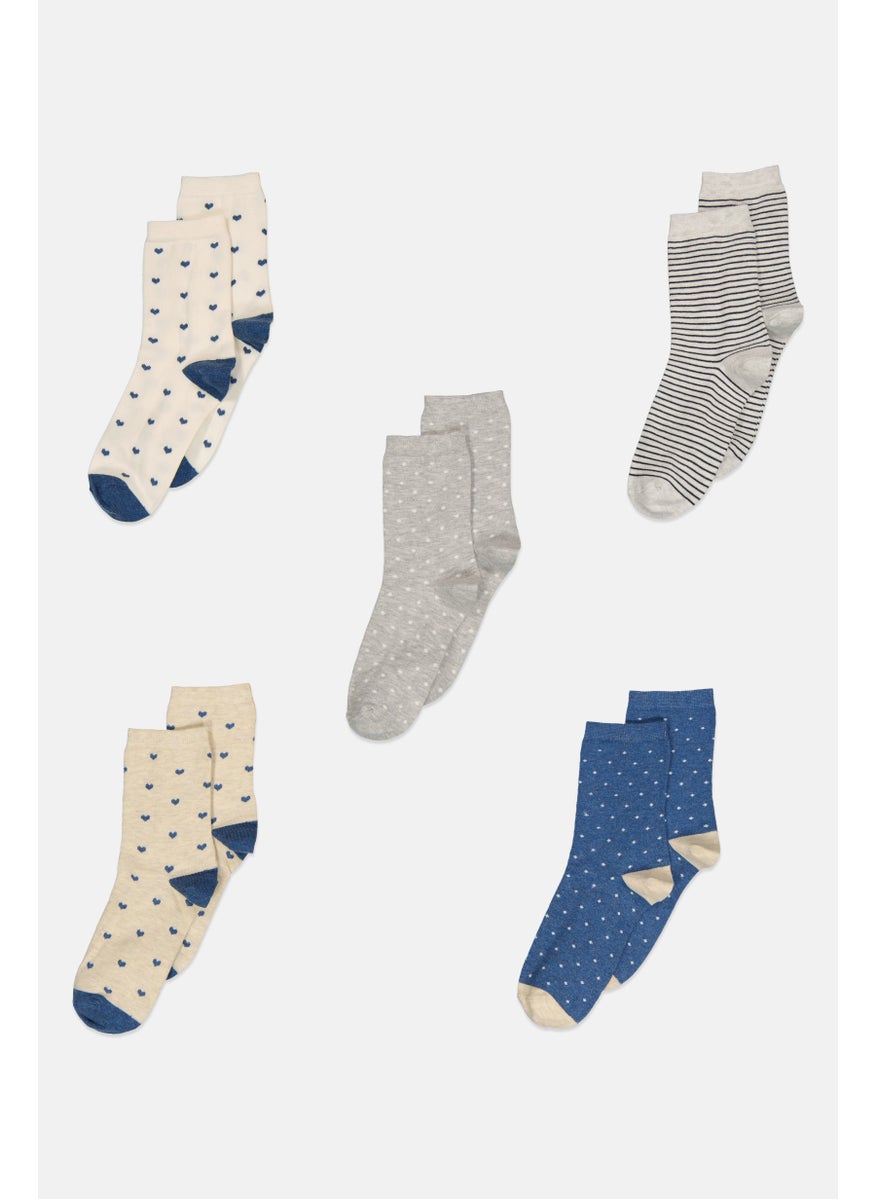 XOXO - Women 5 Pairs Long Socks, Multicolor - Image 1