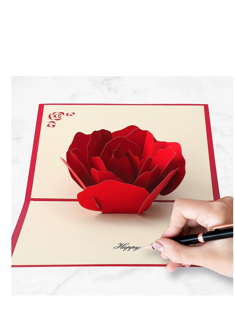 Captaintech 3D Pop-Up Happy Birthday Card Women Men Kid With Envelope Anniversary Wife Husband Mothers Day Mom Greeting Wedding  - Image 2