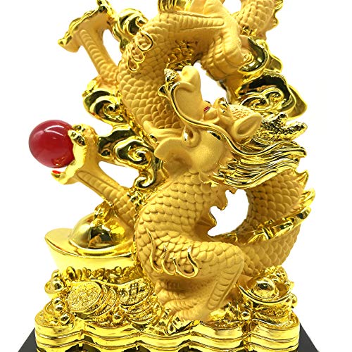 FUNSXBUG 11 Inch Chinese Feng Shui Dragon Statue Sculpture Figurines Feng Shui Decor Home Office Decoration Tabletop Decor Ornaments Good Lucky Gifts - Image 4