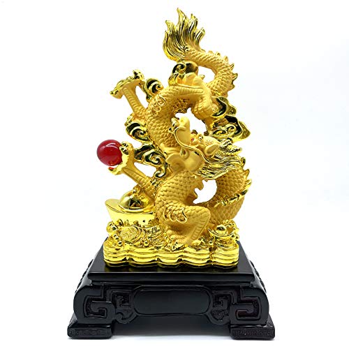 FUNSXBUG 11 Inch Chinese Feng Shui Dragon Statue Sculpture Figurines Feng Shui Decor Home Office Decoration Tabletop Decor Ornaments Good Lucky Gifts - Image 5
