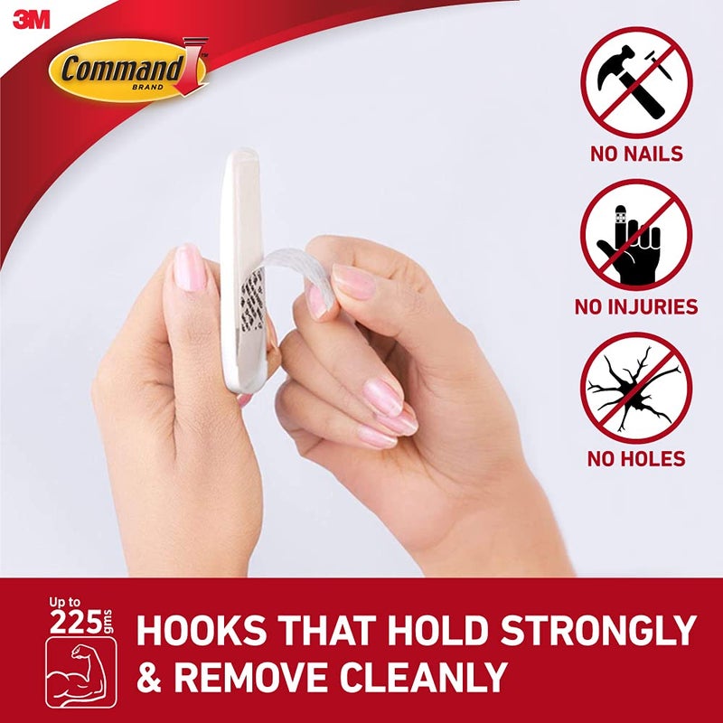 Command Command Small Wire Wall Hooks Up to 225Gms Holds Strongly Reusable Adhesive Hooks for Wall Mult - Image 3