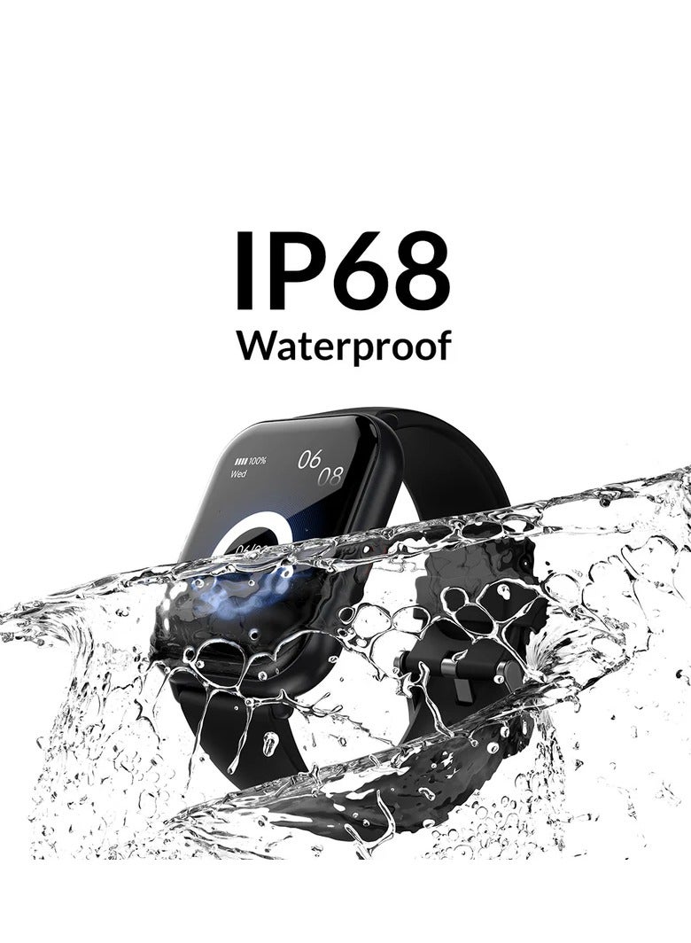 HiFuture Zone2 1.96 Inch Ips Display Bt Calling Smart Watch - Black - Image 5