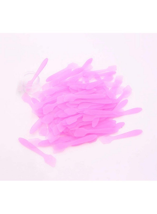 Natuworld 100Pcs 8Cm Disposable Plastic Cosmetic Face Pack Spoon Spatula Facial Cream Mini Scoop Mud Face Pack Stirrer Muddler Applicator Diy Beauty Tool (Pink) - Image 3