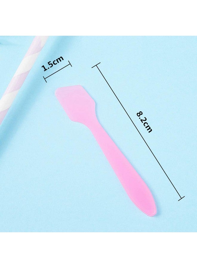 Natuworld 100Pcs 8Cm Disposable Plastic Cosmetic Face Pack Spoon Spatula Facial Cream Mini Scoop Mud Face Pack Stirrer Muddler Applicator Diy Beauty Tool (Pink) - Image 4