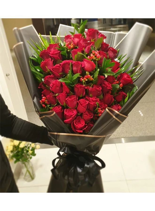 Generic Luxury Wrapped 50 Red Roses Bouquet
