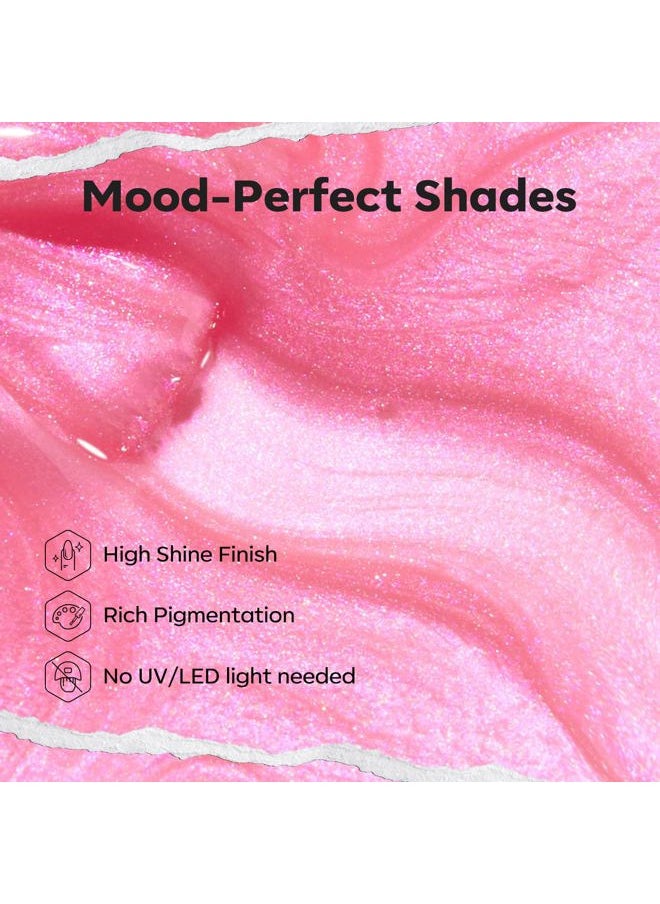 modelones - Quick Dry Nail Polish, Diamond Pink Shine Fast Drying Nail Lacquer, 15 ml Fall Winter Air Dry Nail Art DIY Home Salon Long Last Manicure Gift for Women Girls 0.5 Fl Oz - Image 1