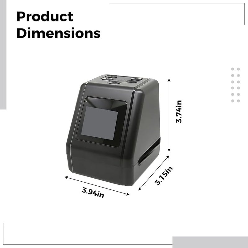 35mm Film Scanner For 126 110 Slides Negatives With 2 Inch LCD High Resolution Windows Compatible Includes Adapters Cleaning Brush - Image 3