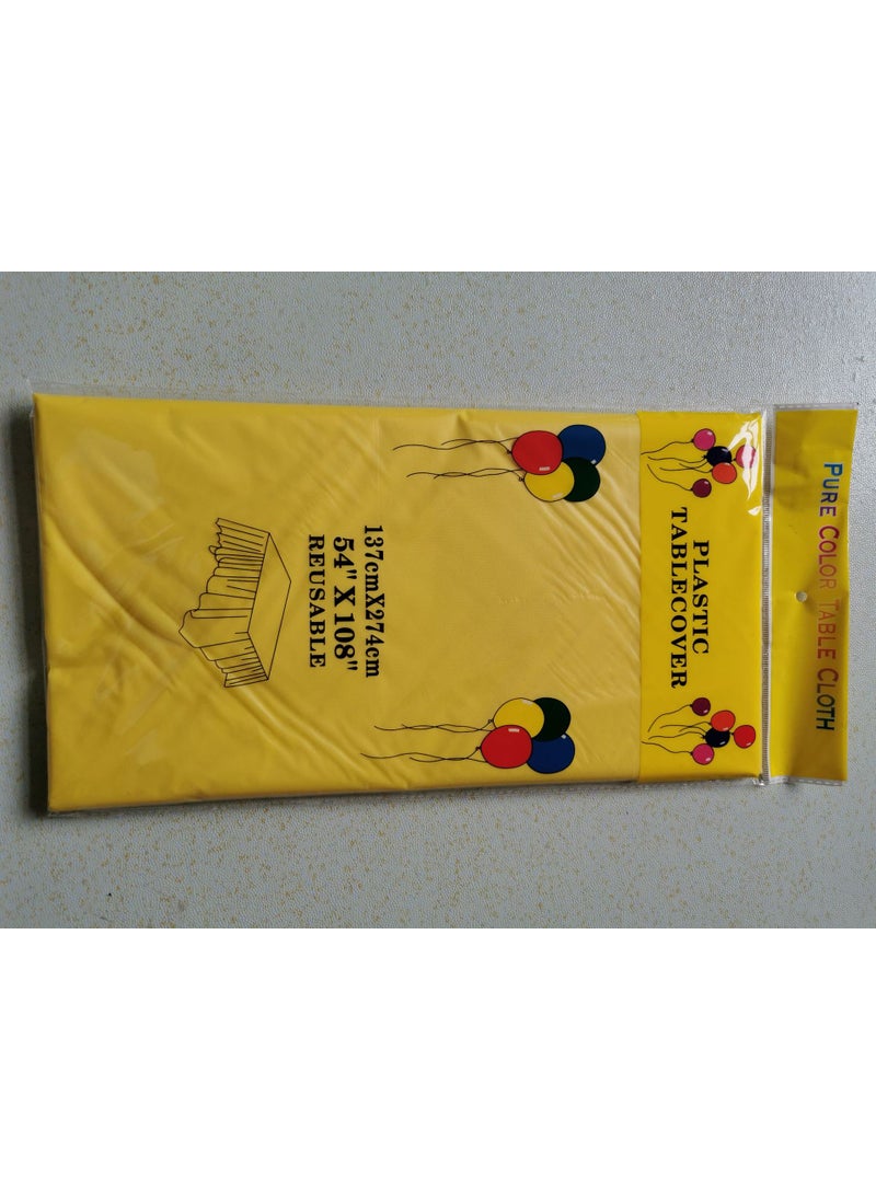 1 x 5 pcs Bulk Disposable Solid Color Tablecloths for Parties Yellow