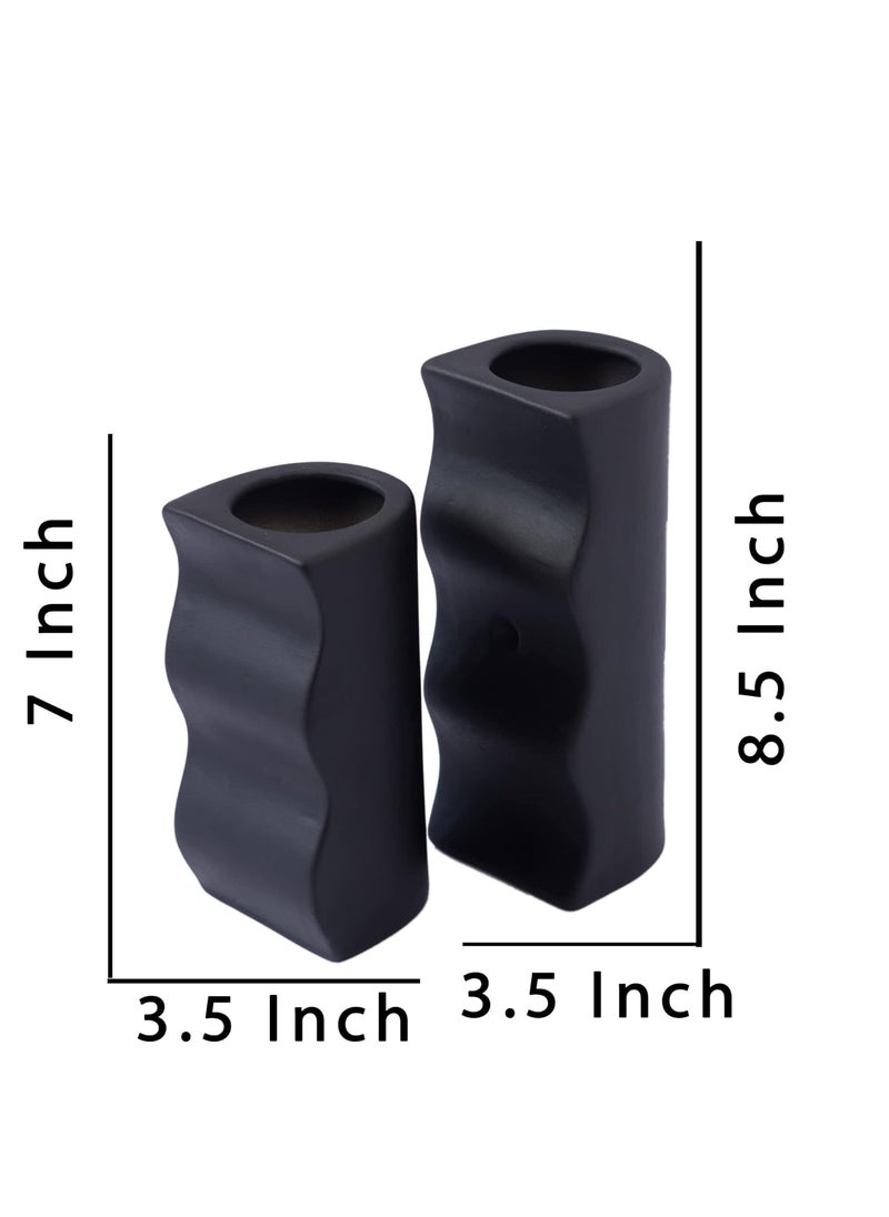 The Decor Lane - The Decor Lane Modern Vases for Home Decor | Centerpieces | Kitchen | Office or Living Room - 7 Inch & 8.5 Inches Set of 2 - Image 1
