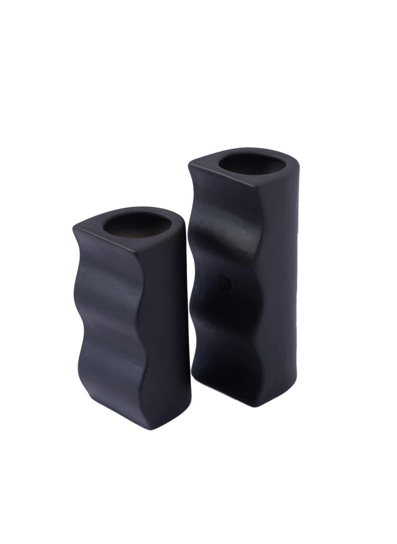 The Decor Lane - The Decor Lane Modern Vases for Home Decor | Centerpieces | Kitchen | Office or Living Room - 7 Inch & 8.5 Inches Set of 2 - Image 1