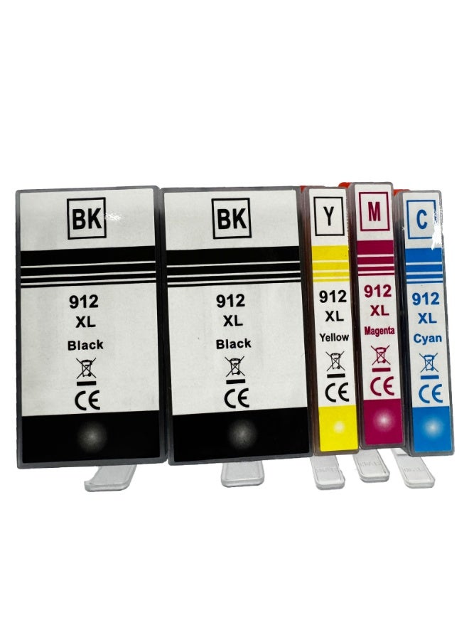 خراطيش حبر متوافقة مع 912XL لطابعات HP 912XL 912 XL OfficeJet 8010 8012 8013 8014 8017 8018 و OfficeJet Pro 8022 8023 8024 8025 8030 (مجموعة 4: أسود1 أزرق سماوي1 أرجواني1 أصفر1) - Image 1