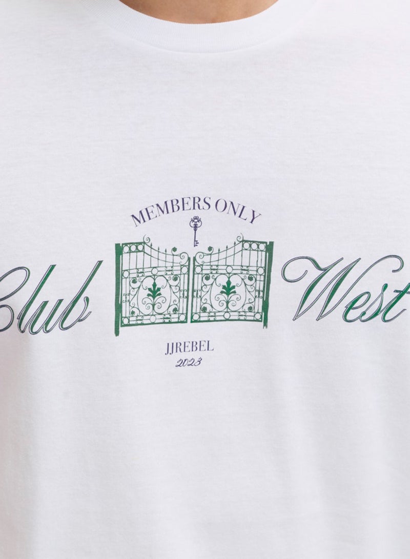 ج ج ريبل تيشيرت بياقة دائرية بقصة عادية بشعار - Image 5