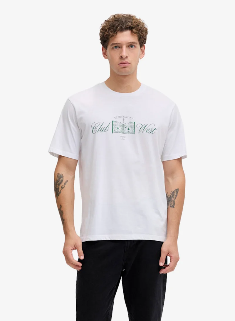 JJ Rebel Logo Regular Fit Crew Neck T-Shirt