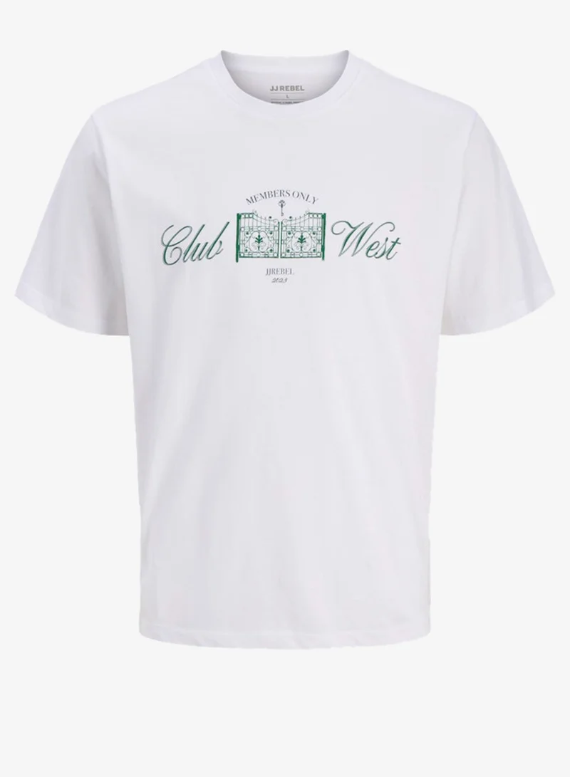 JJ Rebel Logo Regular Fit Crew Neck T-Shirt