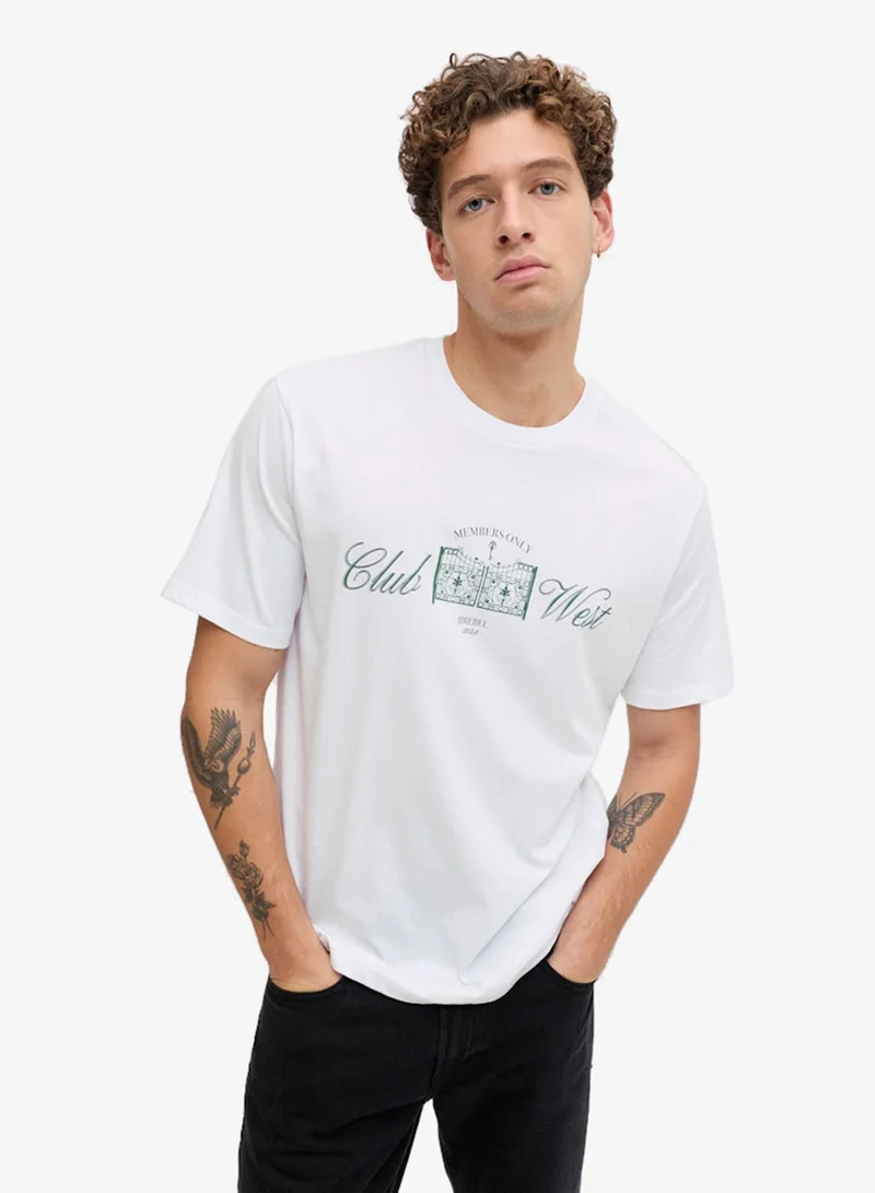 JJ Rebel Logo Regular Fit Crew Neck T-Shirt