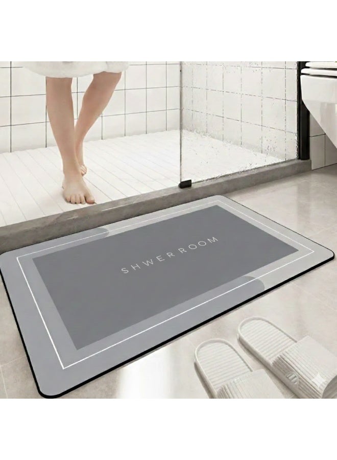 غرفة الاستحمام , سجادة للحمام والمنزل فوم سريع الجفاف، سجادة باب مقاومة للماء للمنزل والمطبخ و الحمام بيضاوية التصميم (شكل عشؤائي) - Image 1