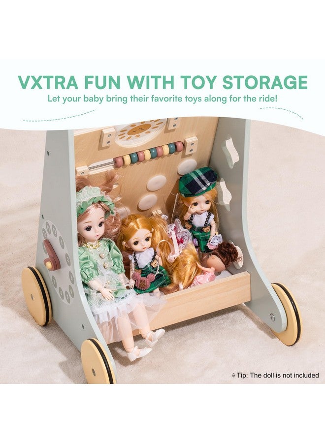 ROBUD Wooden Baby Walker Baby Push Walker With Activity Center And Storage For Boys And Girls Learning To Stand And Walk - Image 4