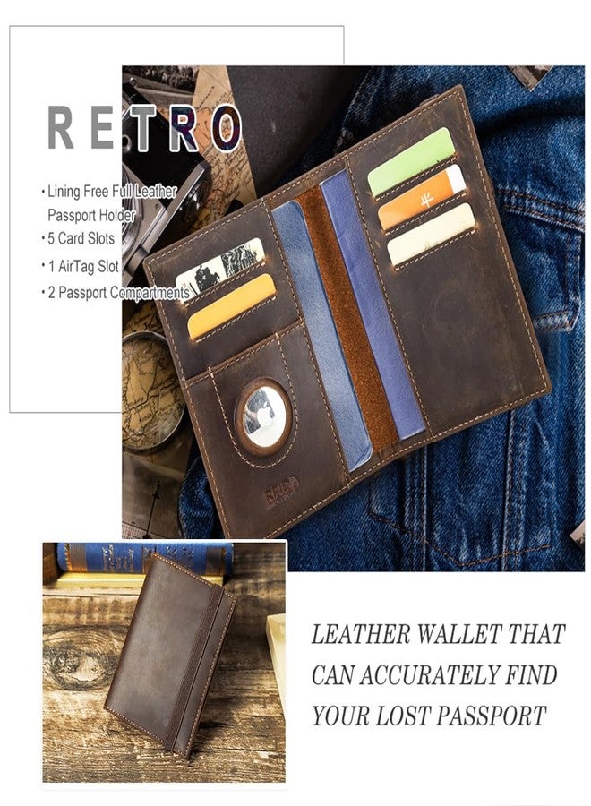 كونتاكتس حامل جواز سفر من الجلد الطبيعي بالكامل من كونتاكتس، مزود بتقنية حجب الترددات اللاسلكية (RFID)، محفظة جواز سفر رفيعة تتسع لجوازَي سفر مع 5 فتحات للبطاقات. - Image 2