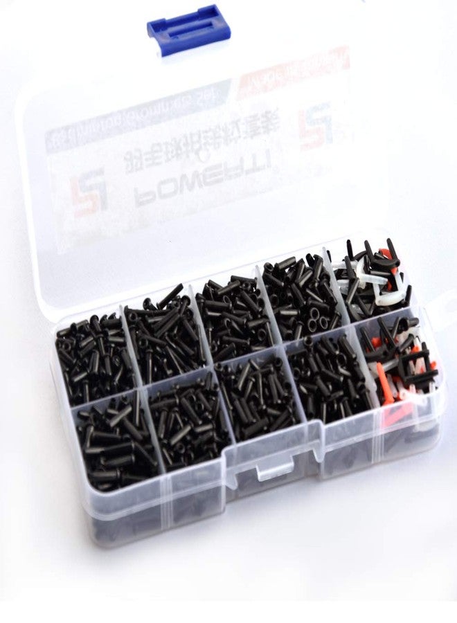 باورتي حلقات تثبيت أوتار مضارب تنس الريشة من باورتي - حلقات تثبيت عالمية لمضارب تنس الريشة - ملحقات شد الأوتار - أسود - Image 1