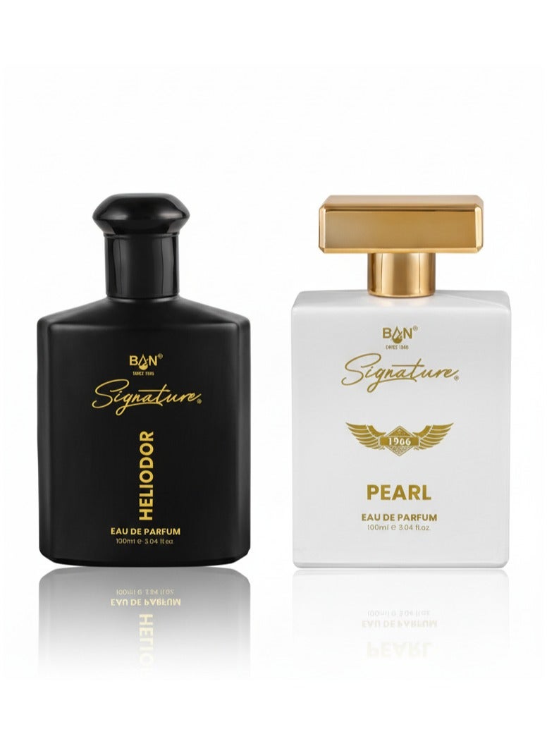 سيجنتشر مجموعة عطر سيجنتشر هيليودور آند بيرل أو دو بارفان للرجال والنساء، عبوة من قطعتين - Image 1