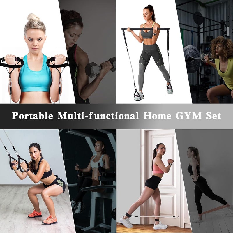 Bbtops Pilates Bar Kit with Resistance Bands,Pilates Bar with Stackable Bands Workout Equipment for Legs,Hip,Waist and Arm,Exercise Fitness Equipment for Women & Men Home Gym Yoga Pilates - Image 4