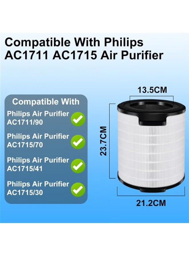 بكومور فلتر بديل لتنقية الهواء بتقنية HEPA طراز FY1700 - متوافق مع سلسلة Philips 1000i AC1711/90 AC1715/70 AC1715/41 AC1715/30 | فلتر تنقية هواء عالي الكفاءة بتقنية HEPA الحقيقية - Image 3