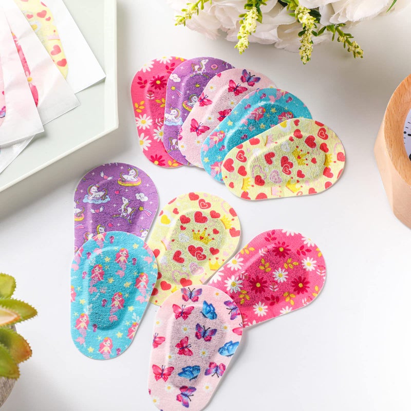 Panelee Panelee 150 Pcs Adhesive Eye Patches for Kids Girls Designs Cotton Adhesive Bandages for Girls Toddler, 6 Styles  - Image 5
