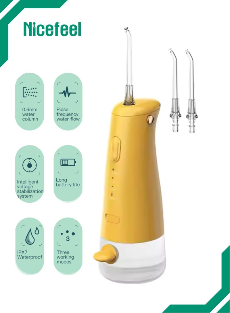 Nicefeel Mini Dental Water Flosser Cordless Portable Dental Water Flosser Dental Oral Irrigator High Capacity Battery Easy to Use Single Button Operation for Home and Travel 110 ML - Image 1
