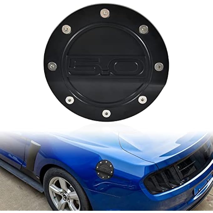 rayihni KEWISAUTO Gas Tank Cap Cover for Ford Mustang GT 20152020 Fuel Filler Door Cover Fuel Gas Cap for 20152020 Ford Mustang GT Exterior Decoration Accessories Black - Image 2
