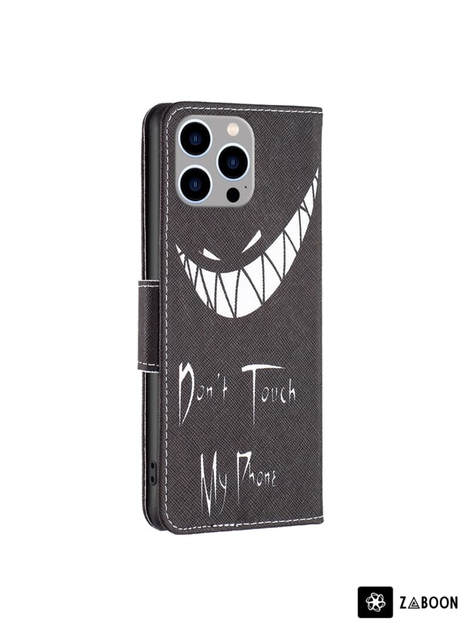 Zaboon Protective Case Cover For iPhone 15 Pro Max Colored Drawing Pattern Leather - Image 3